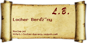 Locher Berény névjegykártya